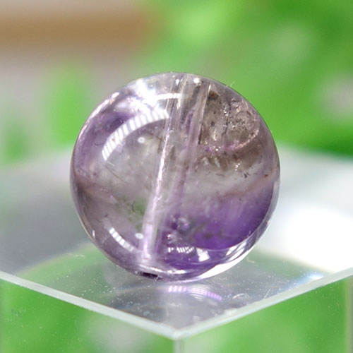 アメジストエレスチャルクォーツ AAA- ラウンド 10.1mm 033 - 天然石粒売り Dream Stone Gems
